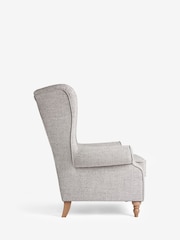 Chunky Weave Dove Grey Grande Sherlock Highback Armchair - Image 7 of 10