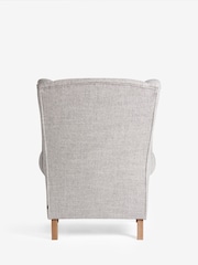 Chunky Weave Dove Grey Grande Sherlock Highback Armchair - Image 8 of 10
