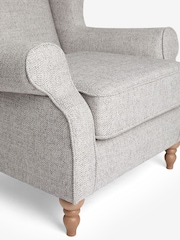 Chunky Weave Dove Grey Grande Sherlock Highback Armchair - Image 9 of 10