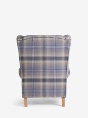 Versatile Check Nevis Navy Blue Grande Sherlock Highback Armchair - Image 5 of 9