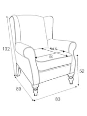 Versatile Check Nevis Navy Blue Grande Sherlock Highback Armchair - Image 9 of 9