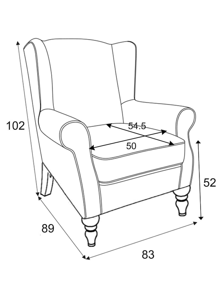 Versatile Check Nevis Navy Blue Grande Sherlock Highback Armchair - Image 9 of 9
