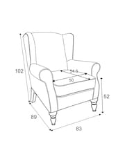 Versatile Check Nevis Navy Blue Sherlock Highback Armchair - Image 4 of 5