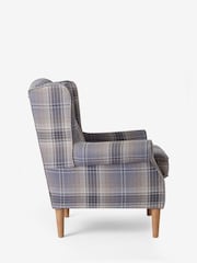 Versatile Check Nevis Navy Blue Sherlock Highback Armchair - Image 6 of 8