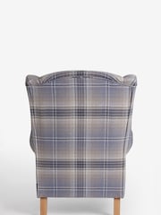 Versatile Check Nevis Navy Blue Sherlock Highback Armchair - Image 7 of 8