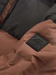 Neutral/Black Fleece Lined Padded Puffer Coat (3-16yrs) - Image 8 of 10