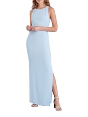 Whistles Blue Tie Back Maxi Dress - Image 1 of 3