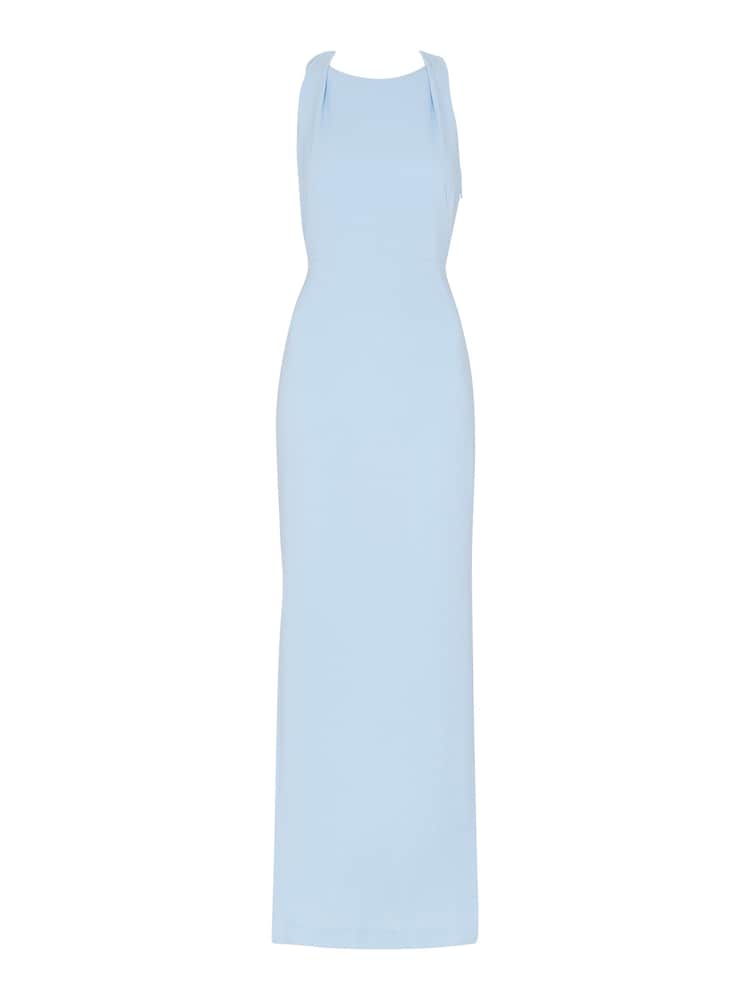 Whistles Blue Tie Back Maxi Dress - Image 3 of 3