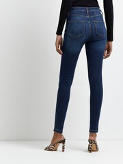 River Island Blue Denim High Rise 100% Cotton Skinny Crane Jeans - Image 3 of 5