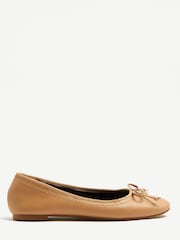 River Island Beige Bow Ballerina Shoes - Image 1 of 5