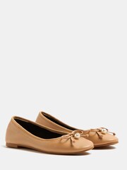River Island Beige Bow Ballerina Shoes - Image 2 of 5