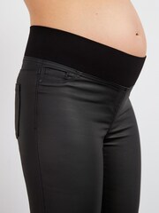 Black Maternity Coated Straight Leg Jeans - Image 3 of 6