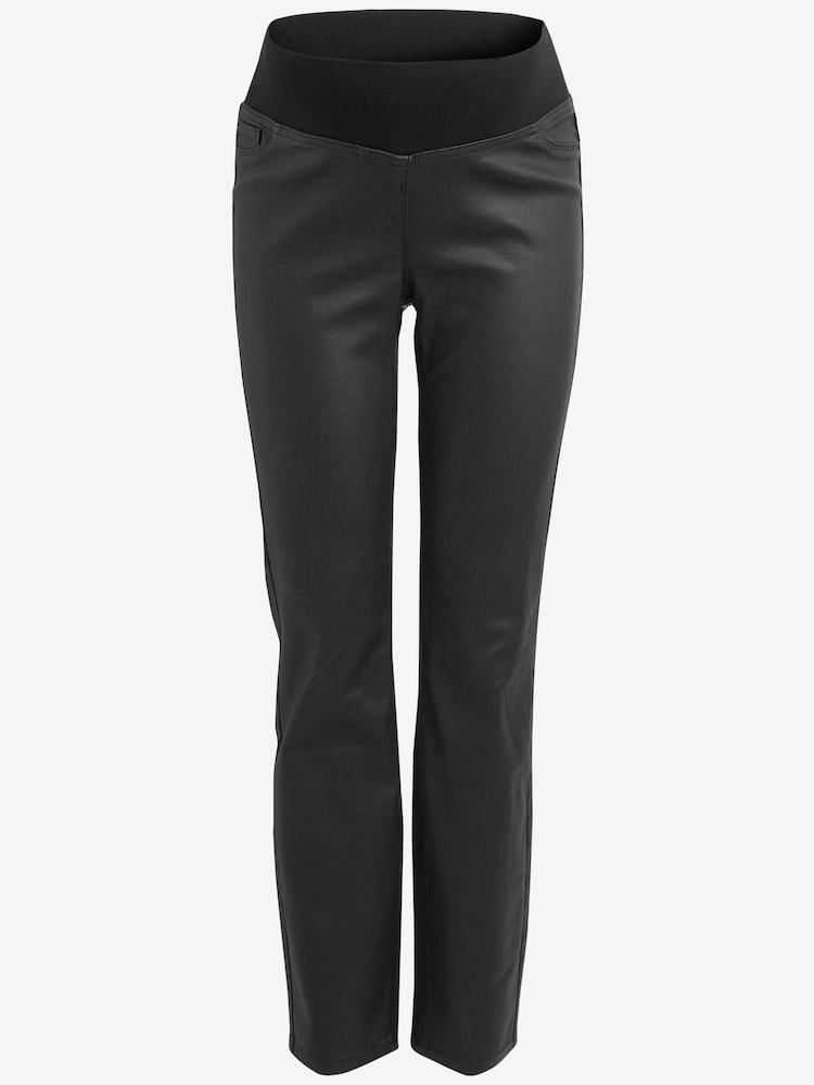 Black Maternity Coated Straight Leg Jeans - Image 4 of 6