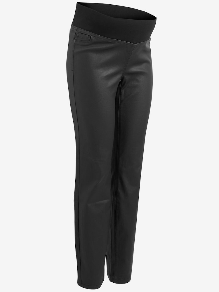 Black Maternity Coated Straight Leg Jeans - Image 5 of 6