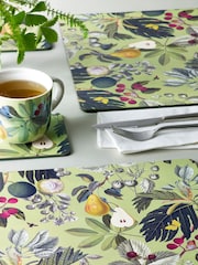 Kew Gardens Green Set of 4 Fruit and Floral Rectangle Placemat - Image 1 of 2