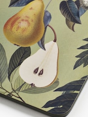 Kew Gardens Green Set of 4 Fruit and Floral Rectangle Placemat - Image 2 of 2