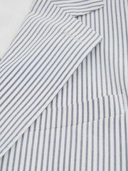 Reiss Blue/White Barr Single Breasted Seersucker Slim Fit Blazer - Image 8 of 10