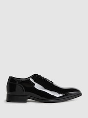 Reiss Black Bay Leather Whole Cut Shoes - Image 1 of 5