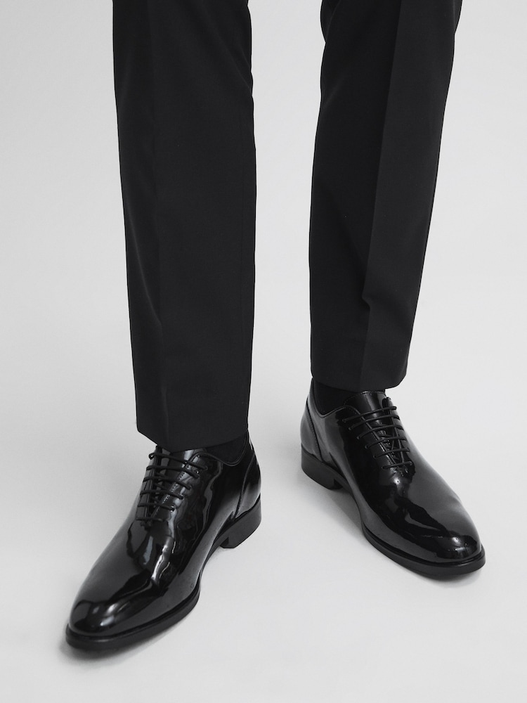 Reiss Black Bay Leather Whole Cut Shoes - Image 5 of 5