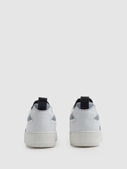 Reiss White/Blue Mix Aira Mid Top Leather Trainers - Image 7 of 7