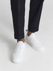 Reiss White Aira Low Top Leather Trainers - Image 3 of 7