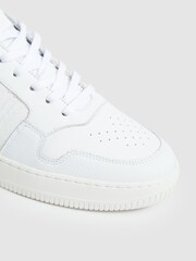 Reiss White Aira Low Top Leather Trainers - Image 4 of 7