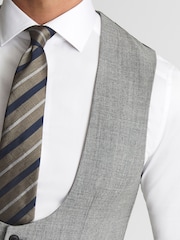 Reiss Grey Buxley Wool Wedding Suit Horseshoe Slim Fit Waistcoat - Image 4 of 5