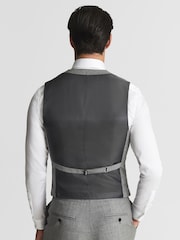 Reiss Grey Buxley Wool Wedding Suit Horseshoe Slim Fit Waistcoat - Image 5 of 5