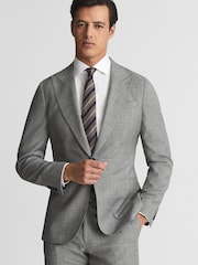 Reiss Grey Buxley Wool Wedding Suit Slim Fit Blazer - Image 1 of 6