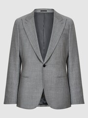 Reiss Grey Buxley Wool Wedding Suit Slim Fit Blazer - Image 2 of 6