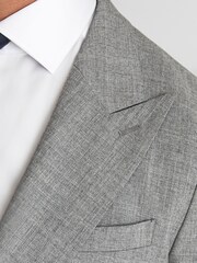 Reiss Grey Buxley Wool Wedding Suit Slim Fit Blazer - Image 4 of 6