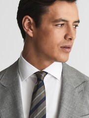 Reiss Grey Buxley Wool Wedding Suit Slim Fit Blazer - Image 6 of 6
