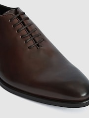Reiss Dark Brown Leather Whole Cut Shoes - Image 3 of 7