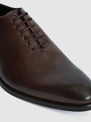 Reiss Dark Brown Leather Whole Cut Shoes - Image 6 of 7