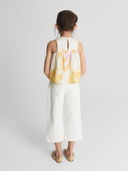 Reiss Yellow Elsbeth Junior Printed Linen Top - Image 5 of 7