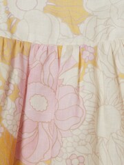 Reiss Yellow Elsbeth Junior Printed Linen Top - Image 7 of 7