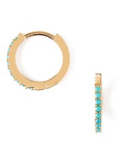 Orelia London Mini Blue Pave Hoop Earrings - Image 1 of 2