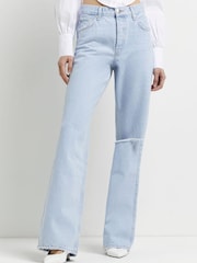 Голубые джинсы в винтажном стиле River Island - Изображение 1 из 3
