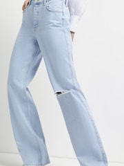 Голубые джинсы в винтажном стиле River Island - Изображение 3 из 3