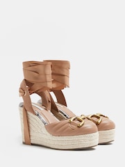 River Island Zweiteilige Schuhe mit Keilabsätzen, Beige - Bild 3 von 5