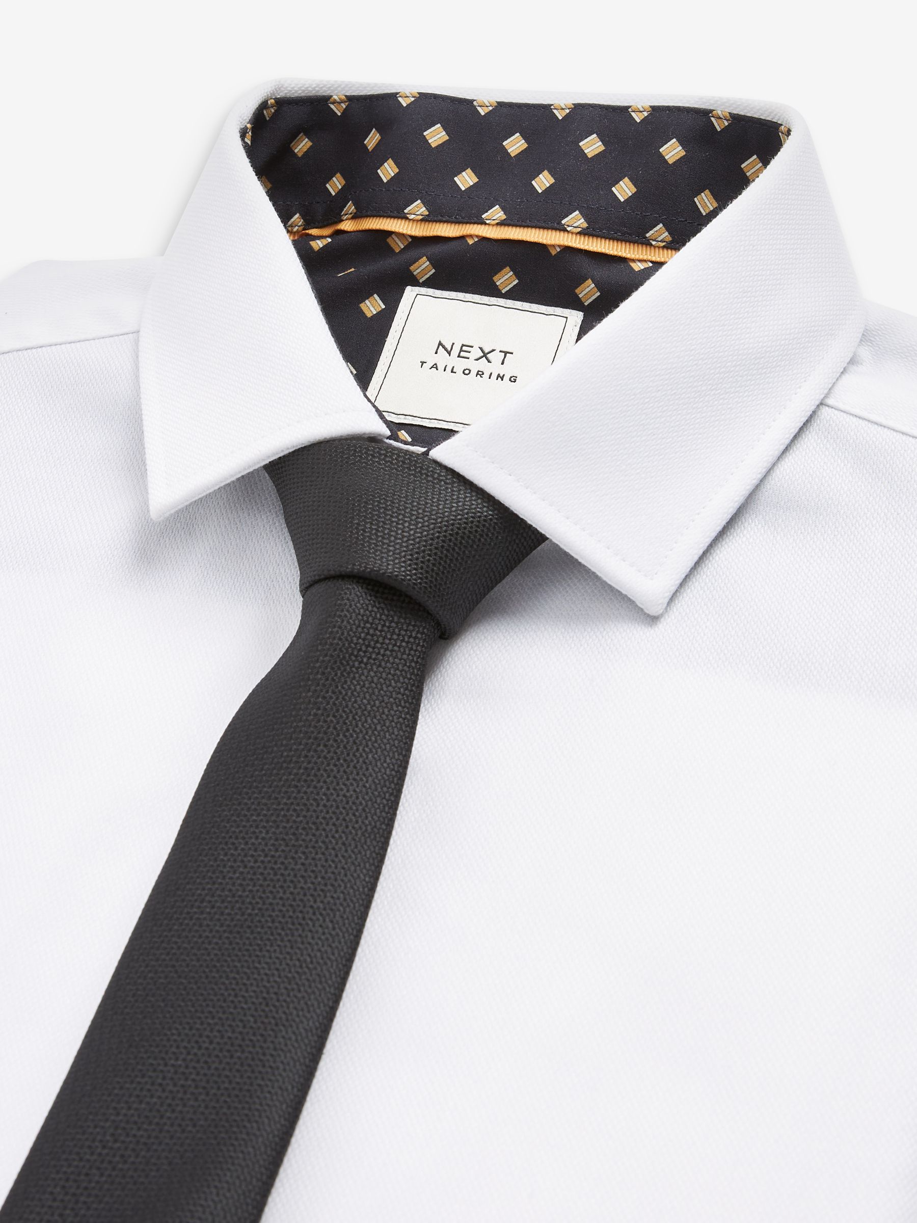 Next Ex Shirt With Tie In White