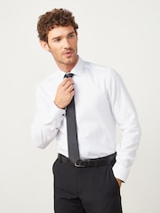 White/Black Regular Fit Single Cuff Shirt And Tie Pack - Image 2 of 7