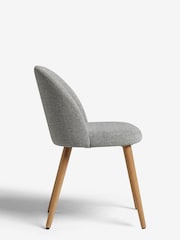 Set of 2 Tweedy Plain Mid Grey Newman Oak Effect Leg Dining Chairs - Image 4 of 8