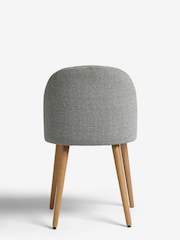 Set of 2 Tweedy Plain Mid Grey Newman Oak Effect Leg Dining Chairs - Image 5 of 8