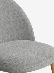 Set of 2 Tweedy Plain Mid Grey Newman Oak Effect Leg Dining Chairs - Image 6 of 8