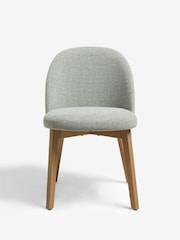 Set of 2 Tweedy Plain Mid Grey Preston Light Wood Leg Dining Chairs - Image 2 of 8