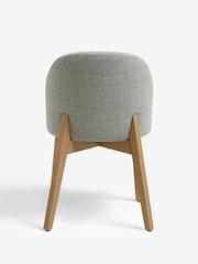 Set of 2 Tweedy Plain Mid Grey Preston Light Wood Leg Dining Chairs - Image 6 of 8