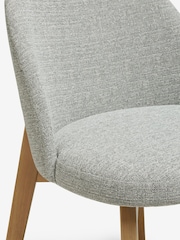 Set of 2 Tweedy Plain Mid Grey Preston Light Wood Leg Dining Chairs - Image 7 of 8