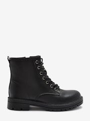 Black Wide Fit (G) Warm Lined Lace-Up Boots - Image 1 of 1