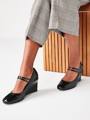 Black Forever Comfort® Mary Jane Wedge Shoes - Image 1 of 5